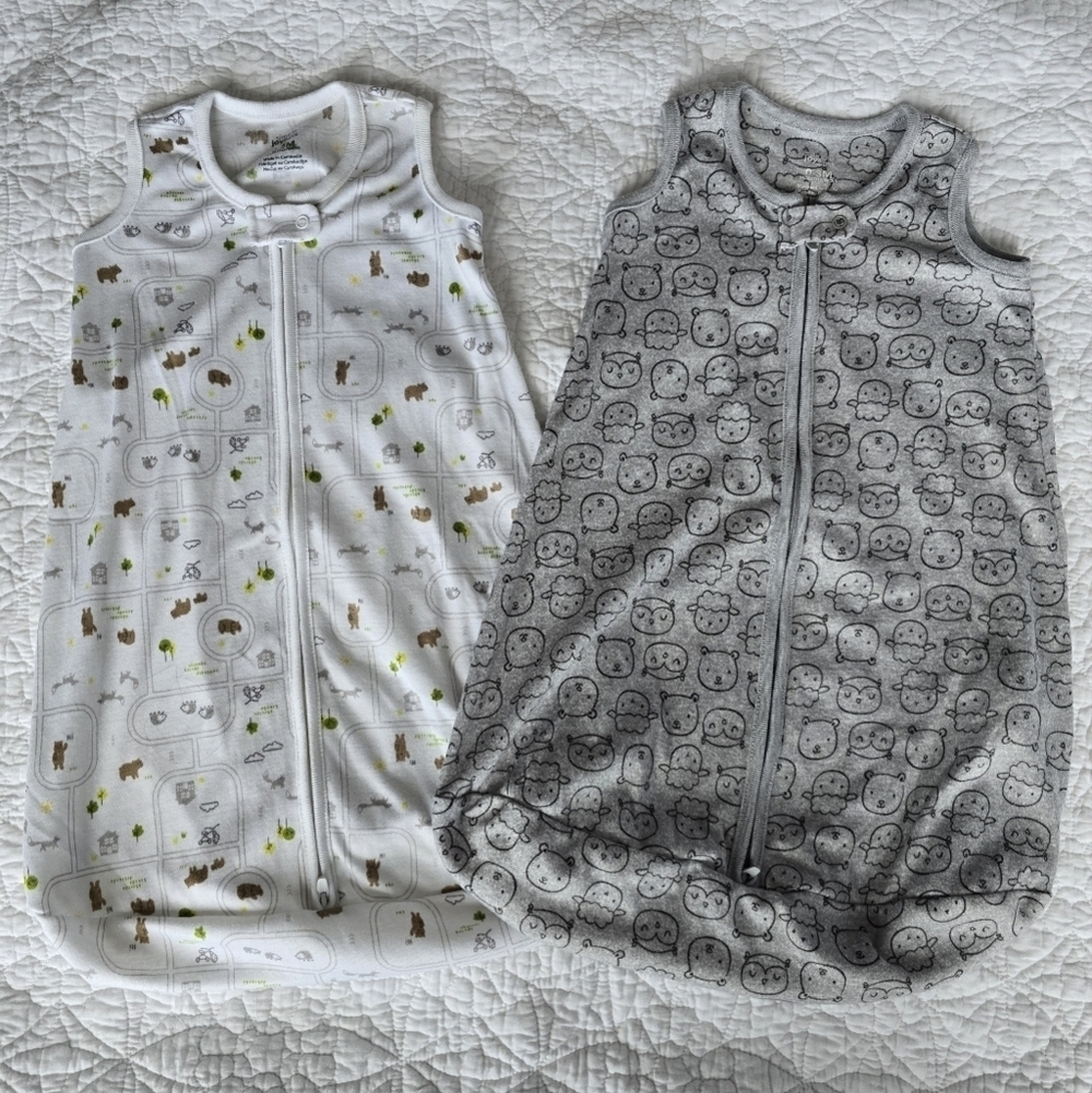 Carter's Simple Joys 2-Way Zippered Sleep Sacks 0-3 Months